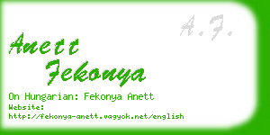 anett fekonya business card